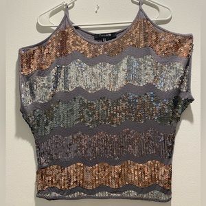 Multi color sequin top size medium
